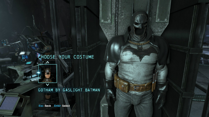 I spillet Batman Arkham Origins kan du brukte kostymet basert på Gotham By Gaslight. (Skjermdump/HåkonØren)