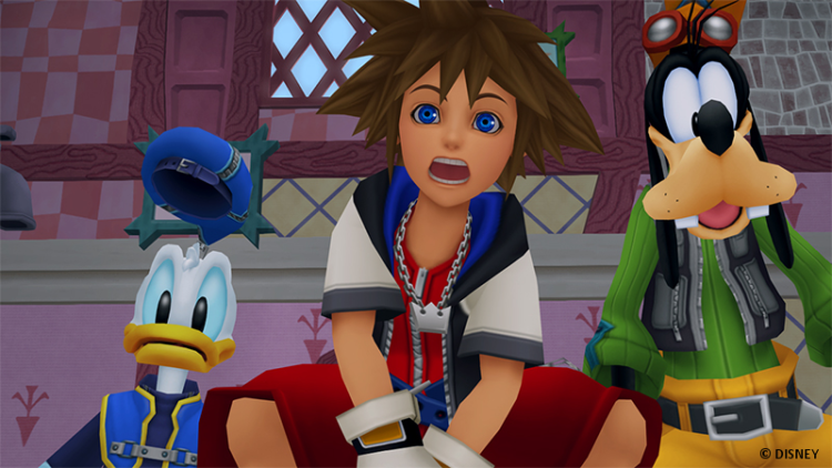 Sora, Donald og Langbein er de karakterene vi får følge igjennom store deler av Kingdom Hearts-serien! (Pressefoto: Koch Media)