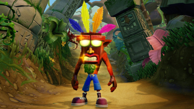 Crash kan gjemme seg bak den magiske masken "Aku Aku". (Pressefoto: Playstation)