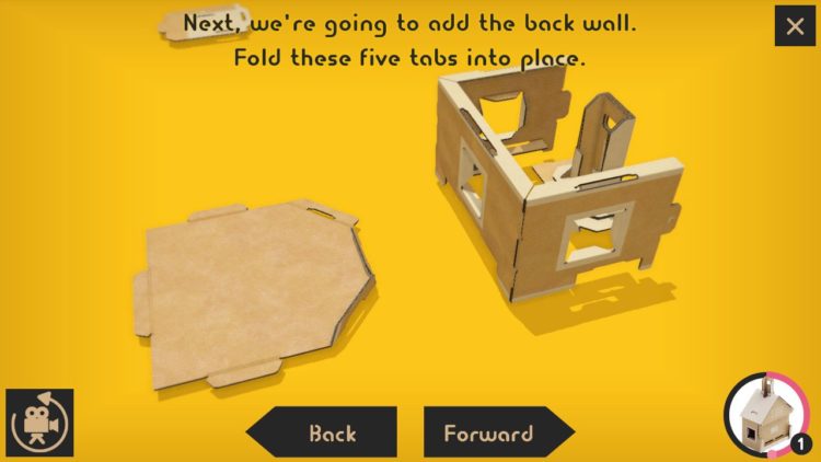 Labo gir instrukser for å bygge huset! (Skjermdump fra Nintendo Labo; Sigve Solvaag) 
