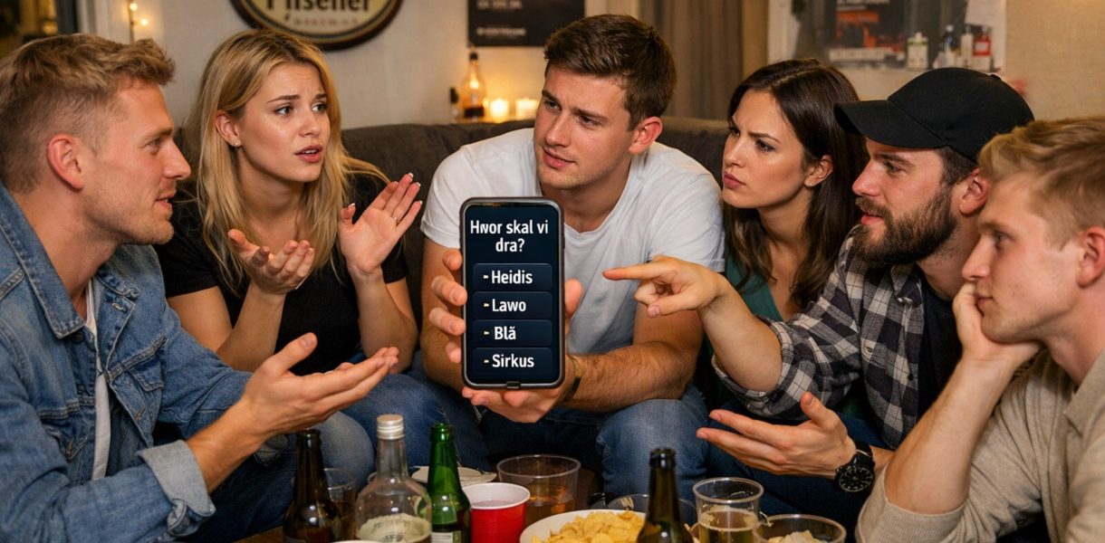 Venner diskuterer utesteder