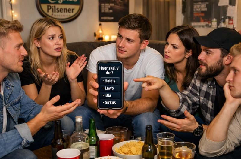 Venner diskuterer utesteder